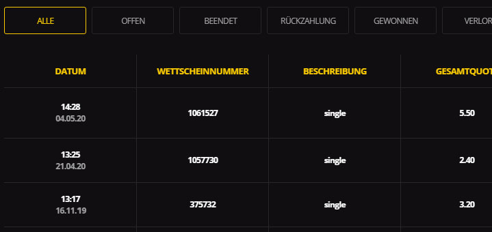 MEINE WETTEN