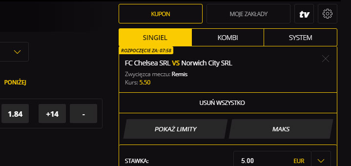 KROK 2: DODAJ ZAKŁADY DO KUPONU