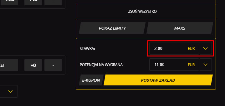 KROK 3: POSTAW STAWKĘ