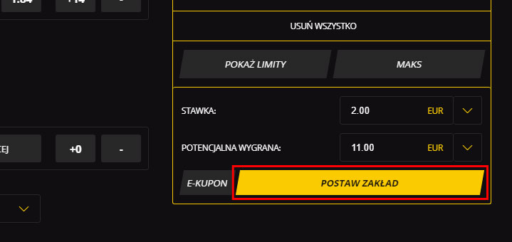KROK 4: POSTAW I POTWIERDź ZAKŁAD